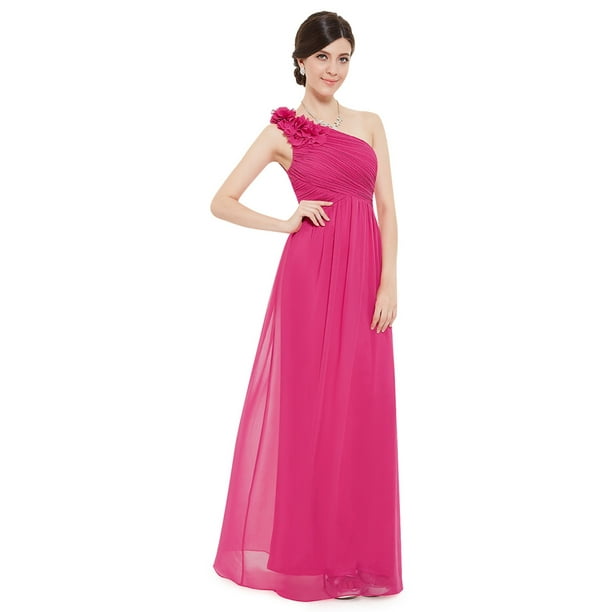 Ever-Pretty US A-Line Evening Dress One Shoulder Hot Pink Cocktail Gowns 08237 